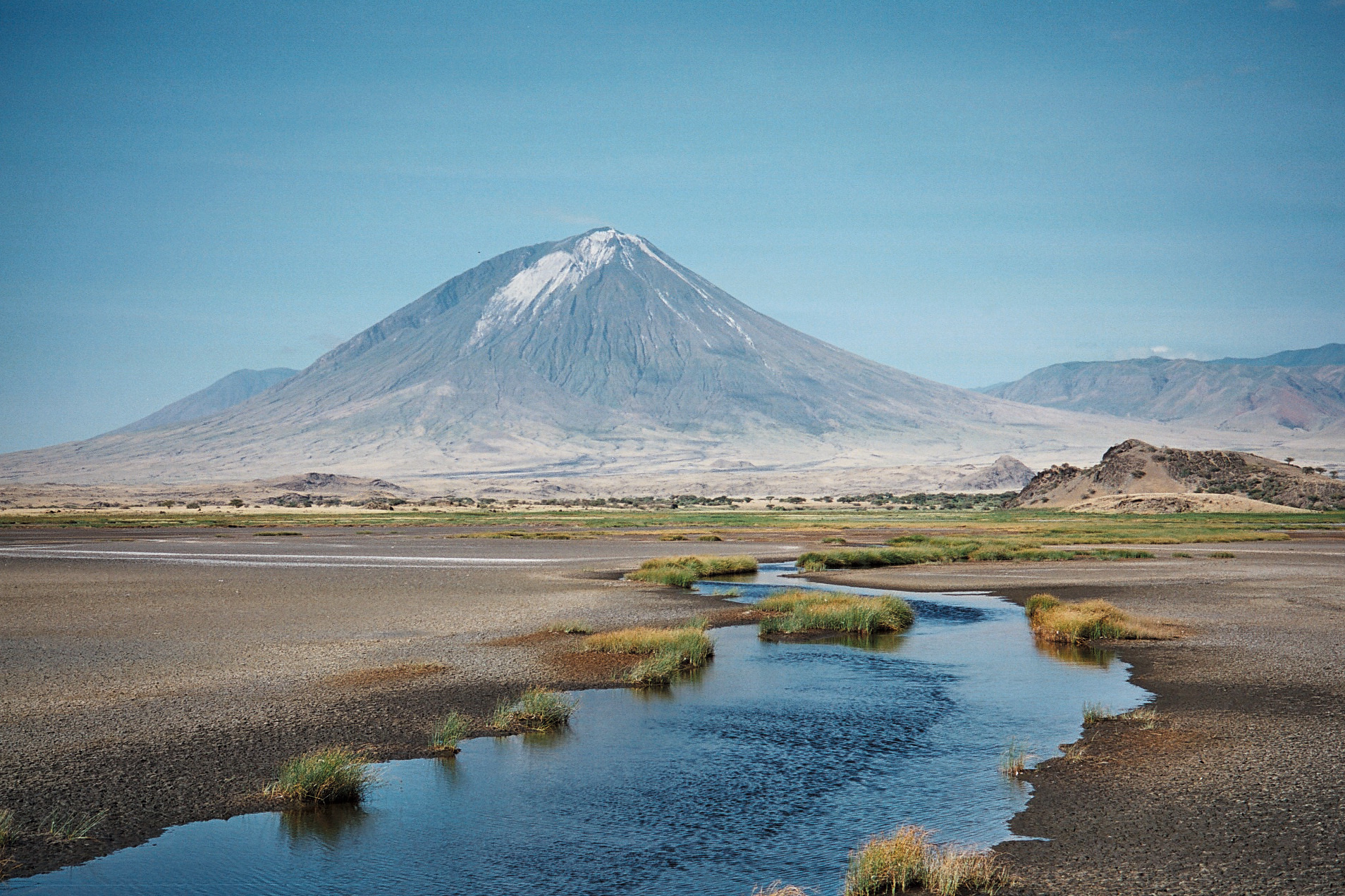 Ol Doinyo Lengai seen across Lake Natron